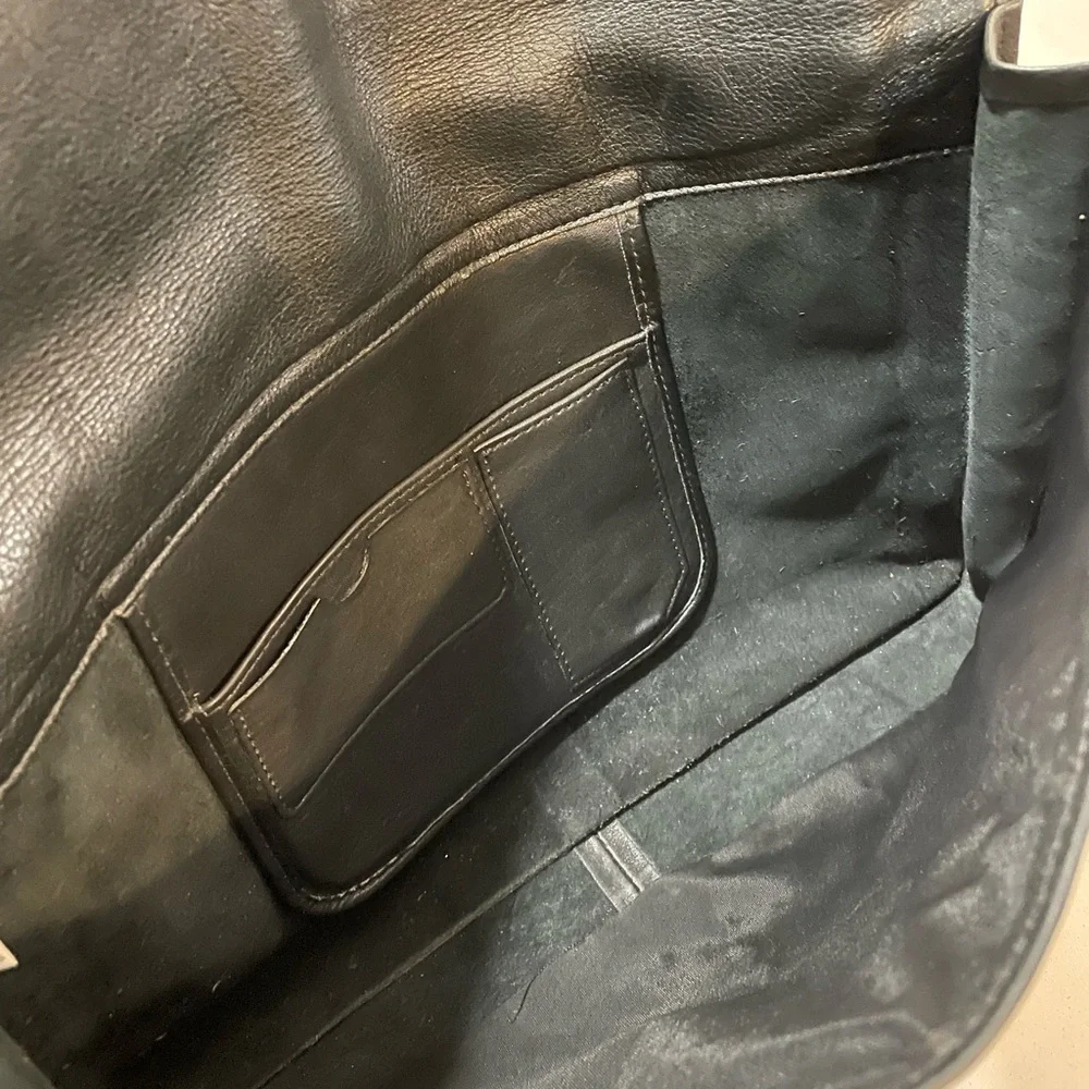 Large Black Leather Envelope Briefcase (no strap) Made in USA